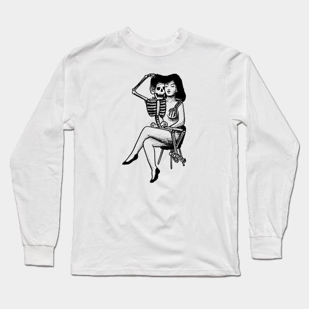 Skeleton having fun Long Sleeve T-Shirt by RicardoCarn